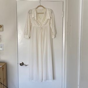 60s white nightgown and matching robe